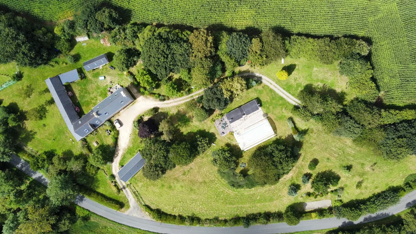 Vue aérienne de la propriété